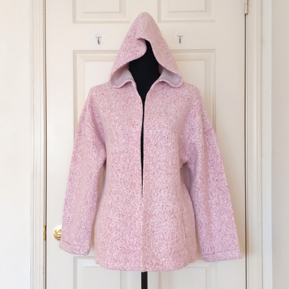 NWOT. Zara Girls Cotton Blended Fleece Openfront Pink/Purple Jacket w/2 pockets.